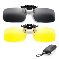 ZYZH 2 pares de gafas de sol HD polarizadas + visión nocturna Gafas Clip para hombres miopes Mujeres UV400 reduce reflejos de reflejos ideales para co características
