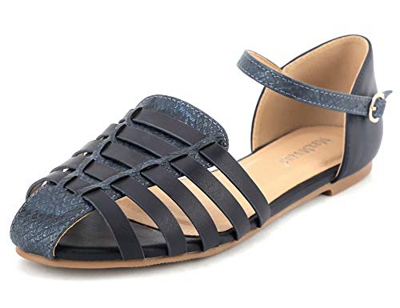 MaxMuxun Sandalias de Vestir Azul Moda Clásica para Trabajo con Hebillas para Mujer Tamaña 36 EU