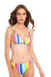 SOL Y PLAYA - Conjunto Bikini triangulo sin aro Doble Tirantes Braga estándar Moderno para Mujer Chica (40 - M, Multicolor) en oferta