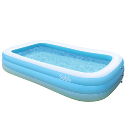 Sable Piscina Inflable, 118 x 72,5 x 20 Pulgadas, Piscina Rectangular para niños pequeños, niños, Familia, sobre el Suelo, Patio Trasero, al Aire Libr características