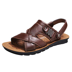 Sandalias Cuero Deportivas para Hombre Verano Exterior con Punta Abierta Sandalias de Playa Zapatillas de Exterior Montaña Senderismo Zapatos Playa Ma características