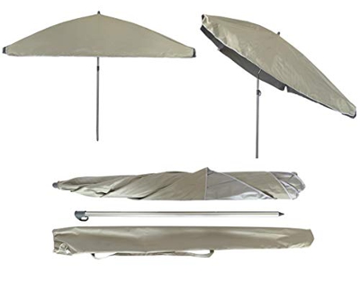 Pincho Sombrilla de Gran tamaño, Protección Solar UPF50+ (bloquea 99% de Rayos UV), 180x120 cm (Sombrilla Cuadrada)