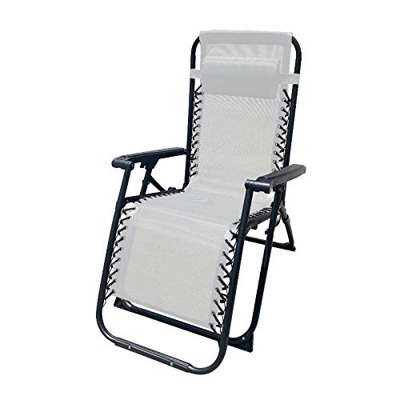 Tumbona Plegable Acero con COJIN Jardin 90X66X108 CM Gravedad Cero (Gris)