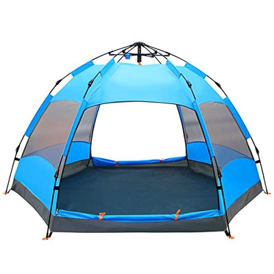 MERRYHE Tienda De Campaña Automática Doble Playa Hexagonal Al Aire Libre 6-9 Personas Pop Up Tiendas De Campaña Impermeable Viajes Alpinismo Dos Modos