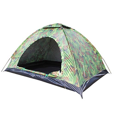 Haihui Tienda de campaña de doble capa, plegable, senderismo, al aire libre, cama colgante, necesidad de camuflaje, 1 – 4 personas, poliéster, exterio