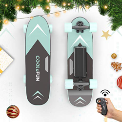 HITWAY Monopatín eléctrico/Patinete eléctrico con Mando,Motor 150W, Velocidad máxima 15Km / h, E-Longboard autoequilibrado portátil y de Cuatro Ruedas características