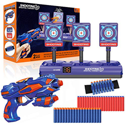 Objetivo de Tiro Electrónico para Nerf, Objetivo Digital con 1 Pistola, 40 Dardos de Espuma, Rebote Automático, Efectos de Sonido y Luz, Juego de Disp características