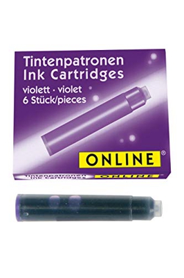 Online Schreibgeräte 17223/24, Cartuchos para pluma estilográfica, Violeta