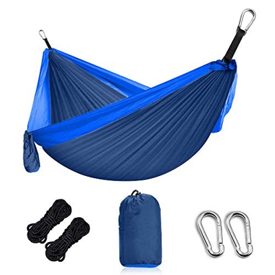 Grassman Hammock Outdoor Ultralight camping hammock with tree straps and carabiner, ripstop nylon parachute travel hammocks for two people with capaci
