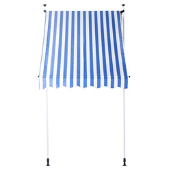 FTVOGUE- Sombrilla Parasole Terraza con Altura Ajustable, Sombrilla para Balcón Patio Jardín, PU Impermeable, Protector Solar UV, 4x1,2M(Raya Azul y B precio