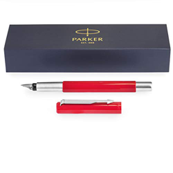 Parker Vector Premium - Pluma estilográfica (punta media), color rojo características