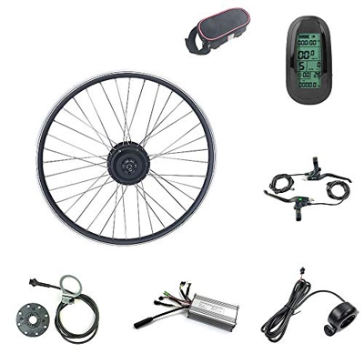 Schuck Kit de conversión de Bicicleta eléctrica,36V 500W Motor, Kit de conversión de Motor de Bicicleta E-Bike de 24 Pulgadas Pantalla LCD6