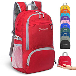 ZOMAKE 30L Ligera Mochila Plegable de Senderismo Excursión Deportes, Mochilas Pequeña Impermeable para Mujer Hombre Viaje(Rojo) precio