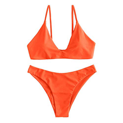 ZAFUL Conjunto de bikini de dos piezas para mujer con sujetador de corte alto y acolchado precio
