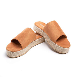 Sandalias Plataforma Mujer Verano Punta Abierta Mules de Pala Cómodas Chanclas para Playa Moda 4 CM D marrón Talla EU 42 características