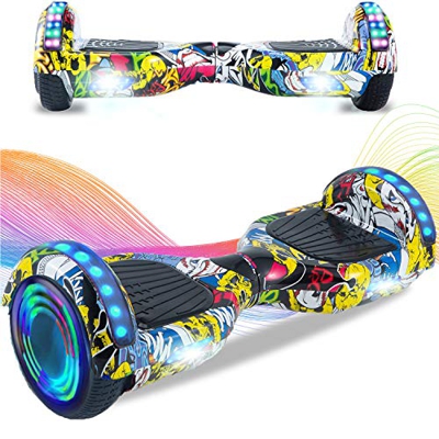 HappyBoard Hoverboard 6.5'' Patinete Eléctrico Bluetooth Monopatín Scooter autobalanceado, Ruedas de Skate con luz LED, Motor Bluetooth de 700W para n