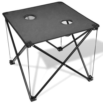 Mesa plegable de camping vidaXL gris