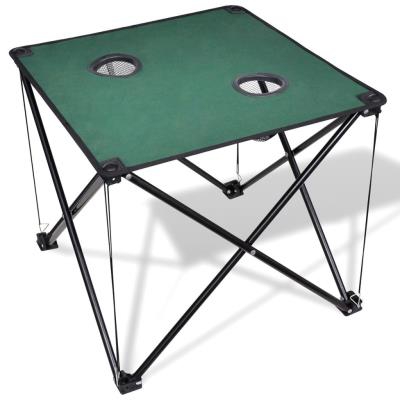 Mesa plegable de camping vidaXL verde oscuro