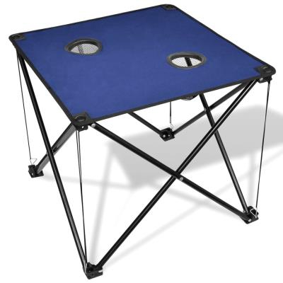 Mesa plegable de camping vidaXL azul