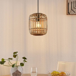 Lindby Canyana lámpara colgante de ratán, natural precio