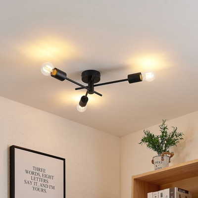 Lindby Cerros plafón 3 luces, negro