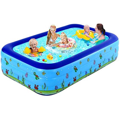 JI TA Piscinas Rectangulares Desmontables,Pool Piscinas para Terrazas, Piscina Hinchable Familiar, Piscina de Bolas Marinas para Niños y Adultos/blue 