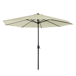 HENGMEI Sombrilla de Aluminio Ø 350 cm Parasol manivela Parasol para terraza jardín Playa balcón, Beige en oferta