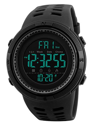 Reloj Digital para Hombre - Relojes Deportivo a Prueba de Agua para Hombre 50M, Reloj Militar Negro de Gran Cara LED con Alarma/Temporizador de Cuenta