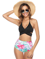 iClosam Bikini Mujer Push Up Cintura Alta,Traje de Baño Punto de Onda,Ropa de Baño con Relleno Sexy y Elegante 2 Piezas para Playa Natacion Piscina características