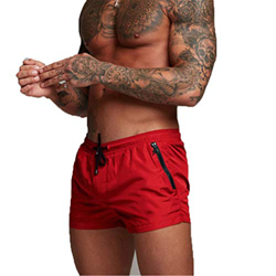 AUPUMI Bañadores de natación para Hombre, Playa Corriendo Pantalones Cortos Boxeadores Calzoncillos Pantalones (EU M/Tag L, Rojo_2) en oferta