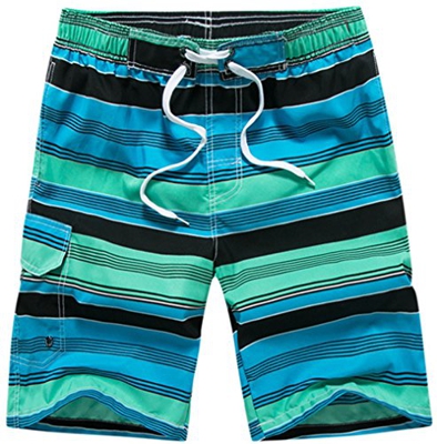 i-select Bañador Para Hombre Tipo Bermuda Secado Rápido (XL,Diagonal Verde)