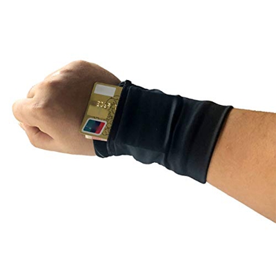 ZS ZHISHANG Wrist Wallet Hidden Storage Pouch Wristlet Wallet Zipper Wrist Pouch Wristband Wallet for Keys ID Cards Cash Wristbands for Working out Tr