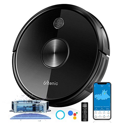 Ultenic Robot Aspirador D5S Pro 2500PA, Robot de Limpieza 4 en 1, Aspira, Barre, Friega, Pasa la Mopa, 150 min Autonomía, Ultra Carpet Boost, Control 