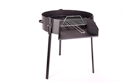 BRICOMIRAS Barbacoa Redonda LEÑA Y CARBÓN 60 CENTÍMETROS Ø con Soporte para PAELLERA Ideal para Camping Y Playa en oferta