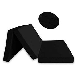 Ventadecolchones - Colchón Plegable con Cierre y Asa 120cm x 190cm x 10cm con Espuma en Densidad 25kg/m3 (extrafirme) en Loneta Premium Negro precio