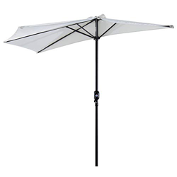 Outsunny Sombrilla 269x138x236 cm Parasol de Jardín con Manivela y Forma Semicircular para Exterior Terraza Patio Piscina Crema características
