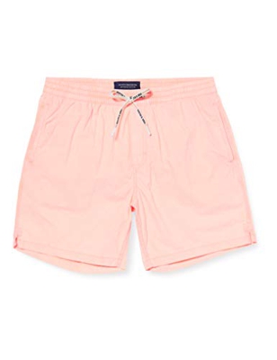 Scotch & Soda Mid-Length Bright Garment-dyed Swim Short Pantalones Cortos, Naranja (Fluo Orange 2537), Medium para Hombre