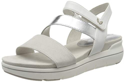 Marco Tozzi 2-2-28555-24, Sandalia con Pulsera Mujer, Blanco (White Comb 197), 38 EU