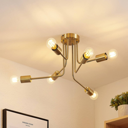 Lindby Cerros plafón 6 luces, latón en oferta