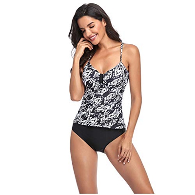 Traje de BañO Dividido para Mujer, Traje de BañO con Estampado de Bikini Camisola Ultrafino Lavado Verano Playa Citas