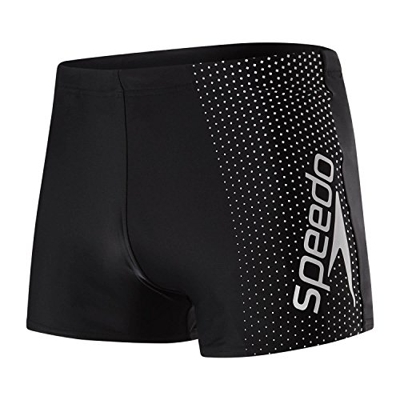 Speedo Gala Logo Aquashort Bañadores, Hombre, Black/USA Charcoal, 28