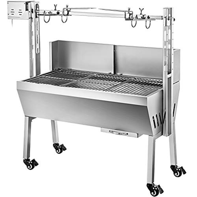 VEVOR Barbacoa de pinchos con motor de parrilla para pollo, cordero, vacuno o freír, con pincho de altura ajustable para hasta 60 kg de alimentos, sup