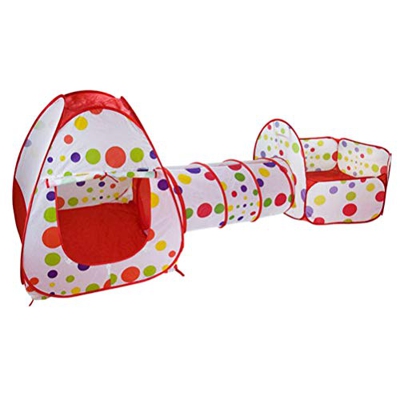 Tianbi 3 en 1 Spielzelt Kinderzelt Babyzelt mit Krabbeltunnel Teiliges Bällebad Pop up Spielzelt Babyzelt Spielhaus mit Zelt Tasche Und Tunnel