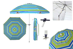 Pincho Sombrilla Playa 200 cm, Aluminio, UPF+50 bloquea 99% de Rayos UV, Punta de Aluminio Reforzado, 8 Varillas de Fibra de Vidrio, Muy Ligera 1,5 kg características