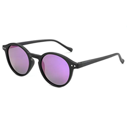 ZENOTTIC Gafas de sol Polarizadas Redondo Retrospectivo Cl¨¢sico Retrospectivo Lentes de sol Marco UV400 Para hombres y mujeres ¡­ (NEGRO + PÚRPURA Es precio