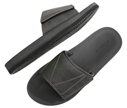 ARRIGO BELLO Hombre Chanclas Suela de látex Sandalias Verano Flip Flop Plantillas de Cuero Piscina Playa Talla 41-46 (Gris,41) características
