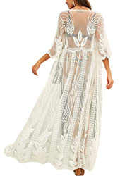 L-Peach Vestido Largo de Playa Pareo Kimono Maxi Kaftan Bikini Cover Up de Mujer en oferta