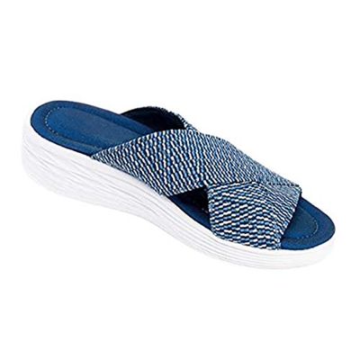 Yagerod Sandalias Ortopédicas Cruzadas Elásticas para Mujer, Sandalias Informales De Verano con Punta Abierta, Sandalias De Cuña, Zapatillas De Plataf