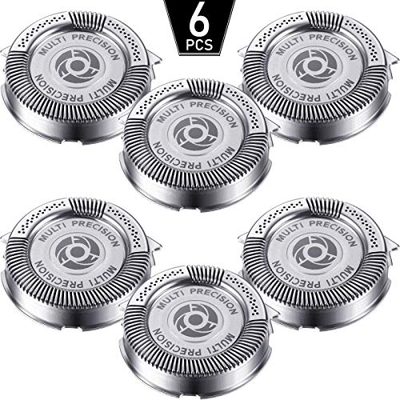 6 Piezas Cabezales de Repuesto de Afeitadora SH50/ 52 Compatible con Philips Norelco Series 5000 (S5xxx), AquaTouch (S5xxx), AquaTouch (AT8xx, AT7xx) 