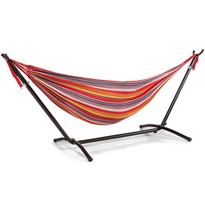 WOMA Hamaca con estructura para 2 personas en 5 colores, probada por TÜV Rheinland, 160 x 241 cm, para interior y exterior, de algodón, certificado ha